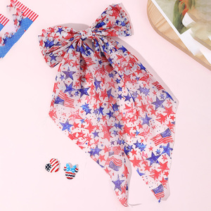 CN独立日精品大号发弓夹女孩长尾法国夹女性7月4日发夹 - Product Image 2