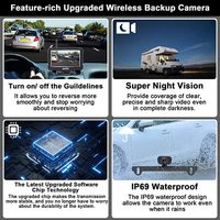 Caméra de recul sans fil Truck Hitch Trailer Car Rear View Camera avec système de surveillance de 4.3 pouces