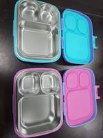 Boîte à bento portable en acier inoxydable avec compartiments pour enfants, pique-nique, compatible micro-ondes, étanche et préservant la fraîcheur