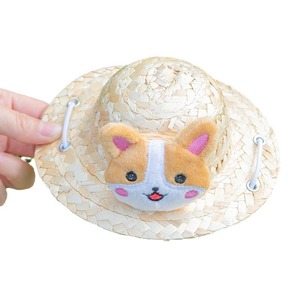 Sombrero de paja popular para perros, estilo primaveral, sombrero de libélula de bambú, sombrero para el sol para gatos, accesorio lindo para fotos de perros medianos y grandes. - Product Image 4