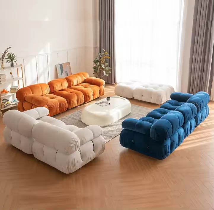 boneless latex sofa contoured
