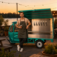 Tricycle électrique mobile pour la vente ambulante, distributeur de bière, chariot alimentaire avec 6 robinets, comptoir en acier inoxydable, fabrication OEM personnalisée, directement de l'usine