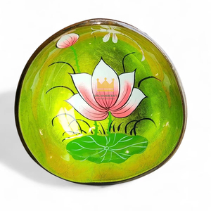 Artist Painted <b>Coconut</b> <b>Shell</b> Bowls with Lacquer Interior Durable Natural Serving Bowls for Cereal Snacks and Healthy Dining - Product Image 1