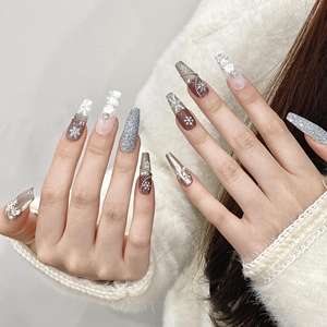 Diseño # <span class=keywords><strong>Uñas</strong></span> <span class=keywords><strong>Postizas</strong></span> Acrílicas con Diseño de Copos de Nieve Navideños 1415, <span class=keywords><strong>Uñas</strong></span> <span class=keywords><strong>Postizas</strong></span> Largas y Brillantes, <span class=keywords><strong>Uñas</strong></span> de <span class=keywords><strong>Gel</strong></span> de Cobertura Completa Cuadradas, Proveedor de <span class=keywords><strong>Uñas</strong></span> - Product Image 2