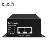 Injecteur PoE Gigabit dc 52v, 1000 mb/s, sortie 90W, alimentation bt sur éclairage Ethernet, protection, adaptateur PoE pour l'extérieur, 5 pièces