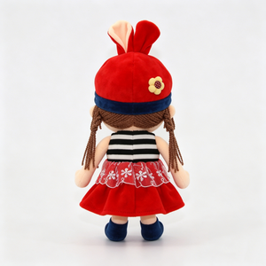 Muñeca de peluche personalizada, muñeca de trapo rellena, muñeca de peluche suave, linda muñeca de peluche de niña, muñeca de peluche con orejas de conejo, personaje infantil - Product Image 3