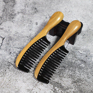 Sandalwood Massage <b>Comb</b> <b>Wide</b> Tooth Large Handle Home Use Wooden Hair Care Tool - Product Image 2