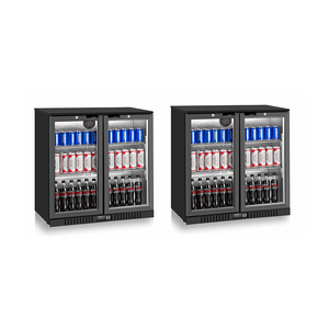Refrigerador de Bebidas Transparente de Doble Puerta de Alta Calidad, Congelador Vertical Portátil, Exhibidor Refrigerador para Uso Doméstico, 208L - Product Image 4