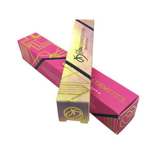 lipgloss lip gloss packaging box Cosmetic Lipstick Paper Box Packing with Golden Relief Pattern
