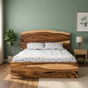 Solid Live Edge Platform <b>Bed</b> <b>Frame</b> Rustic Modern Bedroom Furniture Natural Grain Multi-<b>Size</b> Options for Hotel/Villa Indonesia - Product Image 2