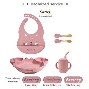 Novo design 5 peças de utensílios de mesa de silicone para bebês, prato de caranguejo não tóxico de qualidade alimentar, sem Bpa - Product Image 4