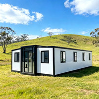 Maison de sport préfabriquée extensible à double aile, contemporaine, prête à l'emploi, avec structure en acier, à 1-2 étages, pour jardin, au design durable