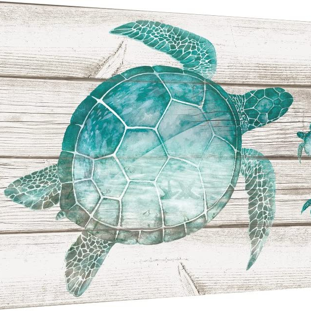 Wall Art Bathroom Blue Ocean Pictures Coastal Beach Canvas Paintings Teal Sea Turtle Turquoise Framed Artwork Gray Prints