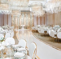 Chaise de salle à manger sans accoudoirs de haute couture pour événements et mariages en tissu velours rose teck