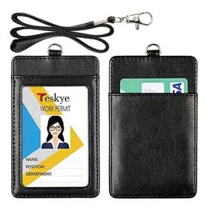 Popular PU Leather ID Card <b>Holder</b> with Telescopic Buckle Lanyard Collar Student Campus Accessory - Product Image 5