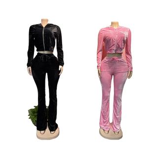 Conjunto Deportivo de Dos Piezas para <span class=keywords><strong>Mujer</strong></span>, Chaqueta de Manga Larga y Pantalones, Ropa Deportiva para Correr al Aire Libre, Transpirable, Informal, para Gimnasio, Venta al Por Mayor - Product Image 2
