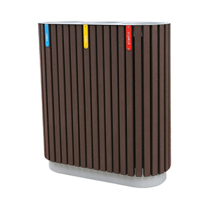Outdoor Giant Heavy Duty Wooden Classified Garbage Receptacle <strong>Trash</strong> <strong>Can</strong> Airport <strong>Segregate</strong> Recycle Waste Bin Public Dustbin - Product Image 1