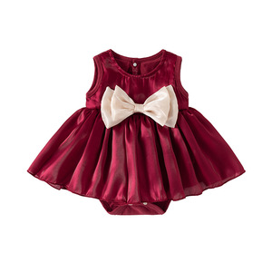 Combinaison bébé sans manches en coton 100% style coréen, couleur unie, col rond, personnalisable - Product Image 5