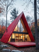 Villa moderne à structure en acier préfabriquée triangulaire à ossature en A Maison de vacances de loisirs mobile pour hôtels et appartements