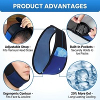 Compresse de glace personnalisée avec logo, avec 4 compresses de gel chaud/froid, pour les dents de sagesse, enveloppement de tête pour le visage et les douleurs à la mâchoire/dentaires