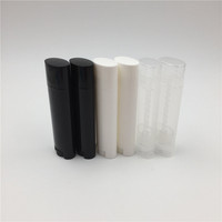 Tube de baume à lèvres ovale 0,15 oz 4,5 ml, en plastique noir mat, blanc ou transparent, vide, avec applicateur rotatif, pour écran solaire, soins de la peau, rouge à lèvres