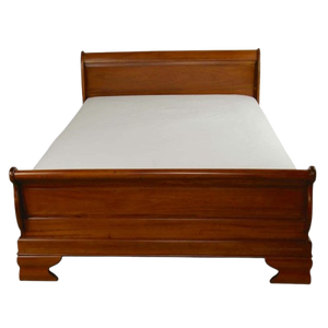 Bigcea Durable Traditional Mahogany Wood Sleigh Bed with Antique Design <b>for</b> Home <b>Bedroom</b> Classic Furniture - Product Image 1