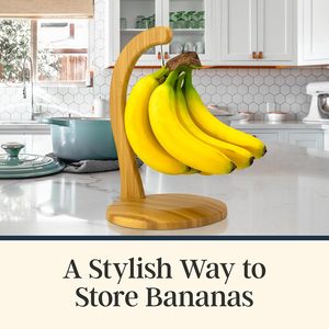 Totally Eco-Friendly Tropical Style Banana Holder Wooden Standing Banana Stand Hanger Countertop Fruit <b>Storage</b> - Product Image 4