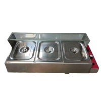 220V Gewerblicher 3-Behälter Elektrischer Bain-Marie Speisenwärmer aus Edelstahl mit Präziser Temperaturregelung für Thekenmontage