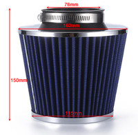 Kit universel d'admission d'air froid, 36 pièces, boîte de tubes en aluminium modifié, 76mm/3 pouces, tête de champignon