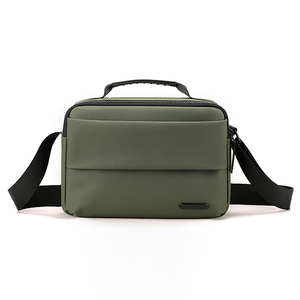 OEM ODM <b>Men</b> Olive Green Messenger <b>Bag</b> Casual <b>Shoulder</b> Pouch Daily Crossbody <b>Bag</b> with Front Pocket OEM ODM Custom Logo - Product Image 1