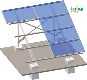 ART SIGN | <span class=keywords><strong>Kit</strong></span> de Montaje de Paneles Solares con Protección Anticorrosión de Zn, Alu y Mg para Concreto y Terreno Plano, Solución para Sistemas de Energía <span class=keywords><strong>Solar</strong></span> - Product Image 2