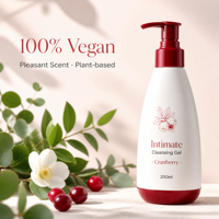 Gel Nettoyant Naturel à la Canneberge, Cnidium Monnieri, Acide Hyaluronique, Hypoallergénique, Nettoyage en Profondeur, Équilibrant le PH, Apaisant