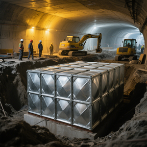 Réservoir d'eau galvanisé trempé HDG chaud 10000-100000 réservoir de stockage de panneau sectionnel pressé par eau en acier de tension 220v - Product Image 5