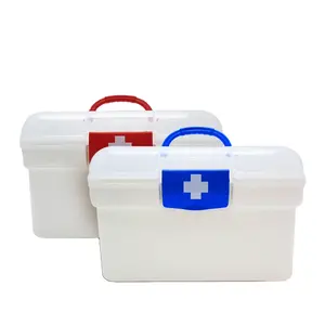 الصدر مربع البلاستيك Suppliers-شعار مخصص البلاستيك الطب تخزين مربع متعددة الأغراض المنزلية سطح المكتب صندوق تخزين مستلزمات طبية بلاستيكية مع غطاء