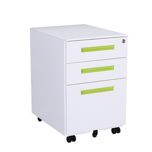 <span class=keywords><strong>Archiveros</strong></span> Gabinete de metal de 3 cajones A4/FC Almacenamiento de archivos Pedestal móvil con 5 ruedas y cerradura - Product Image 1