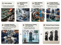Pompe à déchiqueter centrifuge verticale et horizontale industrielle WQ, submersible, haute efficacité, pour eaux usées et produits chimiques