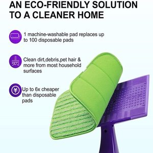 Tampons de serpillière réutilisables en microfibre, compatibles avec les serpillières à jet humide, nettoyage des sols, tampons de tête de serpillière, fonctionnent humide et sec - Product Image 2