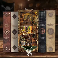 Hamaileon Jouet DIY Modèle Micro 3D Book Nook Puzzle Nouveau Monde Bateau Pirate SQ36 Décoration de la Maison Étagère Décorative Kit