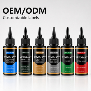 Vinimay 60ML - Preparador de Uñas, Deshidratador, Adhesivo <span class=keywords><strong>Ultra</strong></span> Fuerte, Personaliza tu Logotipo, Capa Superior Sin Limpieza, Capa Base para Salón - Product Image 1
