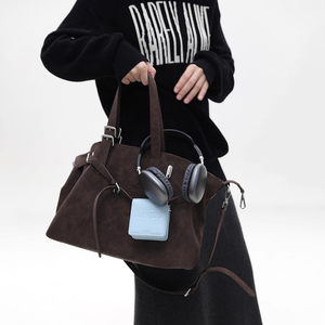 Sac fourre-tout en daim grande capacité pour femme, sac de navetteur haut de gamme, sac à main tendance coréen, sac à bandoulière croisé - Product Image 2