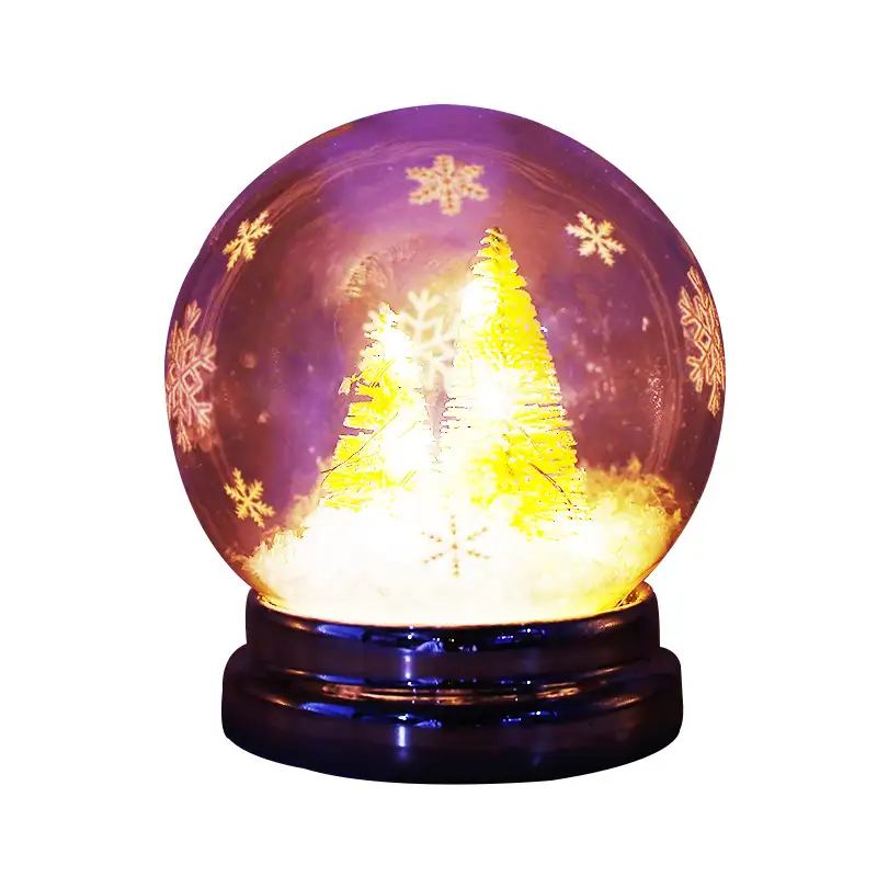 Holiday High-quality Handmade Holiday Glass Crafts Ball 12 Cm*12 Cm*14 Cm Home LED Light Decorations Desktop Glowing Ornaments