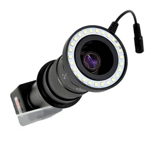 PDOK Lampu Cincin Portabel Ultra-tipis, Lampu LED Kecerahan Tinggi dengan Lensa Debu Yang Dapat Disesuaikan untuk Mikroskop STEREO ZOOM
