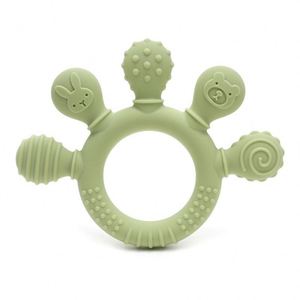 Vente chaude : hochet de dentition rond unisexe en silicone de qualité alimentaire biologique, sans BPA, apaisant pour les douleurs de dentition du bébé, pour 0-24 mois - Product Image 6