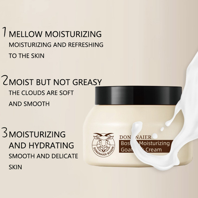 Bosseine Goat Milk Bursting Milk Cream Hydrating Moisturizing Nourishing Whitening Day Use Face Cream 250g Women All Skin Types
