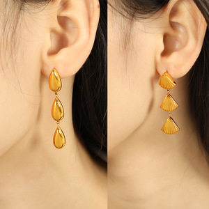 Fashion <b>Dangle</b> <b>Earrings</b> <b>Gold</b> Teardrop Shape Zinc Alloy Party Jewelry Drop <b>Earrings</b> EH502 EH521 - Product Image 4
