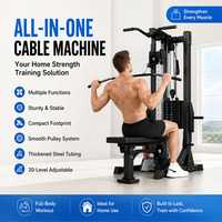 Máquina Multifuncional de Poleas Cruzadas, Entrenador Funcional, Pila de Pesas de 660 Libras, 20 Niveles Ajustables, Entrenamiento de Fuerza para Gimnasio en Casa