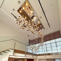 Lustre LED moderne en porcelaine blanche dorée, design artistique soufflé à la main, en forme carrée, ovale, longue, en fer et cristal, pour maison, bureau et escalier