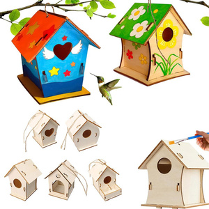 Cage à oiseaux en bois décorative de jardin extérieur assemblée par bricolage - Product Image 6