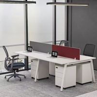 Poste de travail modulaire pour bureau, cloison de bureau, table de travail pour personnel, poste de travail en open space pour 2/4/6 personnes avec écran de séparation