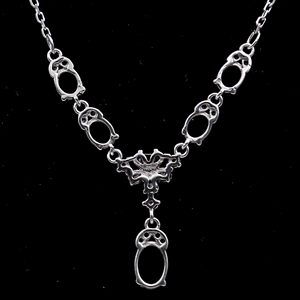 Collier semi-monté en argent <span class=keywords><strong>sterling</strong></span> 4*5 + 5*7mm Support vide de griffes vierges S925 Base sans pierre centrale pour incrustation de bricolage - Product Image 5